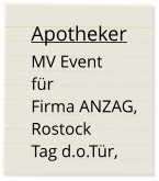 Apotheker MV Event  für Firma ANZAG, Rostock Tag d.o.Tür,